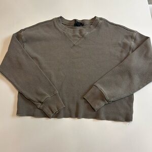 Men's Taupe Waffle Knit Sweater